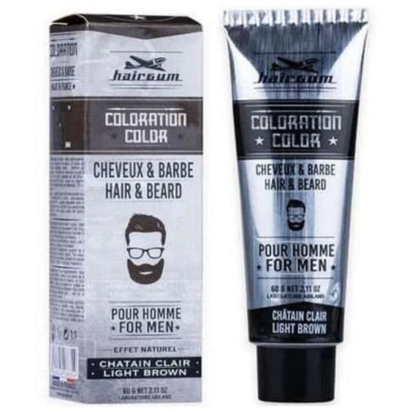 Coloration Cheveux & Barbe Châtain Clair N°5.1 Hairgum 60 Gr 3 Coloration Cheveux & Barbe Châtain Clair N°5.1 Hairgum 60 Gr