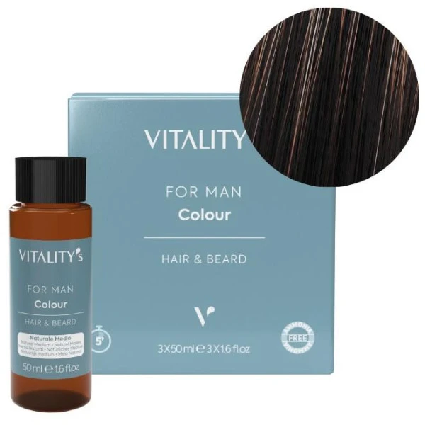 Coloration For Man Naturel Moyen Cheveux & Barbe Vitality's 3x50ML 3 Coloration For Man Naturel Moyen Cheveux & Barbe Vitality's 3x50ML