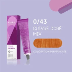 Coloration Permanente 0/43 Cuivré Doré Mix Kadus 60ML -Hair Care Soldes coloration permanente 043 cuivre dore mix kadus 60ml 2
