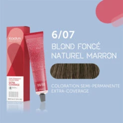 Coloration Semi-permanente Extra Coverage 6/07 Blond Foncé Naturel Marron Kadus 60ML -Hair Care Soldes coloration semi permanente extra coverage 607 blond fonce naturel marron kadus 60ml 2