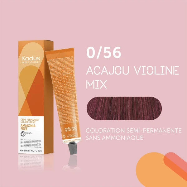Coloration Semi-permanente Sans Ammoniaque 0/56 Acajou Violine Intense Kadus 60ML 5 Coloration Semi-permanente Sans Ammoniaque 0/56 Acajou Violine Intense Kadus 60ML – Image 3
