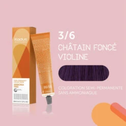 Coloration Semi-permanente Sans Ammoniaque 3/6 Châtain Foncé Violine Kadus 60ML -Hair Care Soldes coloration semi permanente sans ammoniaque 36 chatain fonce violine kadus 60ml 2