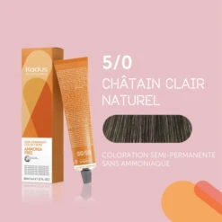 Coloration Semi-permanente Sans Ammoniaque 5/0 Châtain Clair Naturel Kadus 60ML -Hair Care Soldes coloration semi permanente sans ammoniaque 50 chatain clair naturel kadus 60ml 2