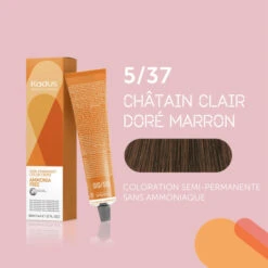 Coloration Semi-permanente Sans Ammoniaque 5/37 Châtain Clair Marron Doré Kadus 60ML -Hair Care Soldes coloration semi permanente sans ammoniaque 537 chatain clair marron dore kadus 60ml 2