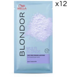 Pack De 12 Sachets De Poudre Décolorante Multiblonde Powder Blond Wella