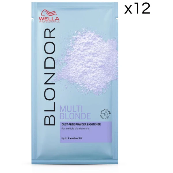 Pack De 12 Sachets De Poudre Décolorante Multiblonde Powder Blond Wella 3 Pack De 12 Sachets De Poudre Décolorante Multiblonde Powder Blond Wella